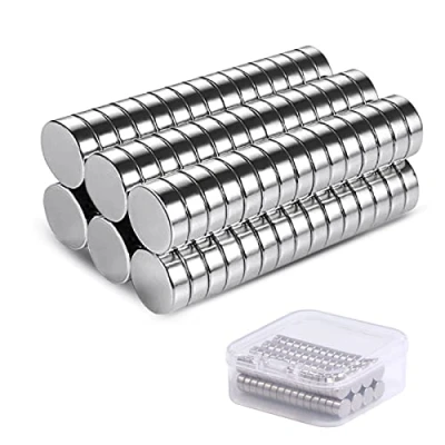 Afbeelding van Vinabo 60 stuks kleine koelkastmagneten, 6 mm x 3 mm, neodymium, mini, krachtige metalen punaise voor koelkast, foto&#039;s, knutselen, kaart, whiteboard, kalender