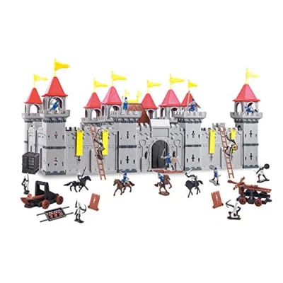 Afbeelding van Coole, kleine ridderkasteel met speelfiguren Koninkrijk kasteel DIY (groot)