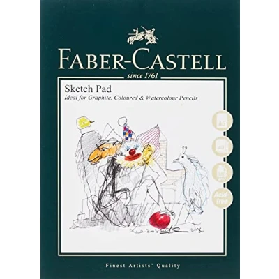 Afbeelding van Faber Castell Kunst &amp; Grafisch Schetsblok, A5, Zuurvrij Gummed Papierblok, 160 GSM, 40 Vellen voor Grafiet, Potlood, Kleur en Aquarelpotloden, Houtskool, Pittpennen, Kunst, Ambachten, Thuis School