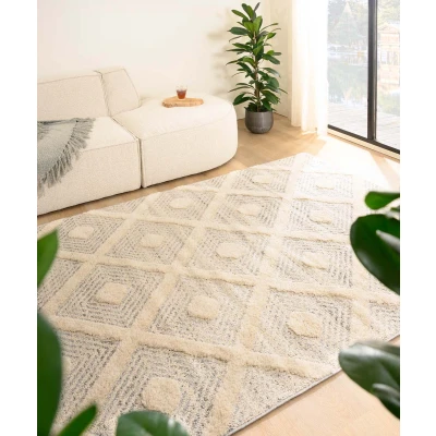 Afbeelding van Scandinavisch Tapijt/Vloerkleed Fjord Reise Grijs/crème 80x250 Cm