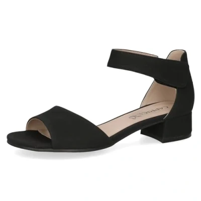 Afbeelding van Caprice Dames 9 28282 42 sandalen met hak, zwart suède, 37 EU, Black Suède., EU