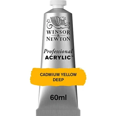 Afbeelding van Winsor &amp; Newton 8840464 Professionele acrylverf, hoge dekking, kunstenaarskwaliteit, lichtecht 60ml tube, Cadmium Yellow Deep