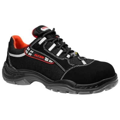 Afbeelding van ELTEN Veiligheidsschoenen SENEX ESD S2, heren, textiel, kunststof neus (lichter dan stalen neus), licht, sportief, zwart/rood, maat: 43