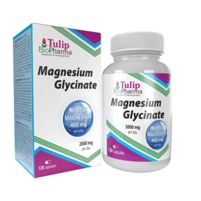 Afbeelding van Magnesium Glycinaat 2000mg per portie 120 Capsules, analysecertificaat van AGROLAB Duitsland, puur, geen vulstoffen of