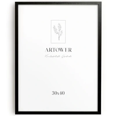 Afbeelding van Artower® Fotolijst natuurlijk hout, zwart dunne lijst, posterlijst, groot, vintage, collage, fotolijst, houten echt 30 x 40 cm