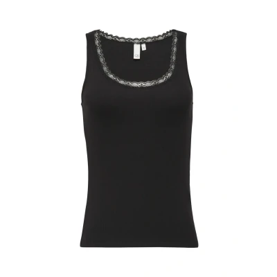 Afbeelding van Q/S by s.Oliver singlet zwart rib gebreid