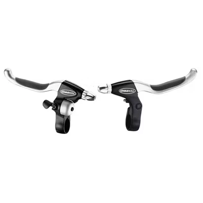 Afbeelding van TEKTRO CL530TS+CL533RT Rollerbrake remgreepset 4 vinger zwart/satijn met bel (hangverpakking)