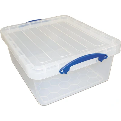 Afbeelding van Really Useful Box Opbergdoos 23,5 L, Nestbaar, Transparant