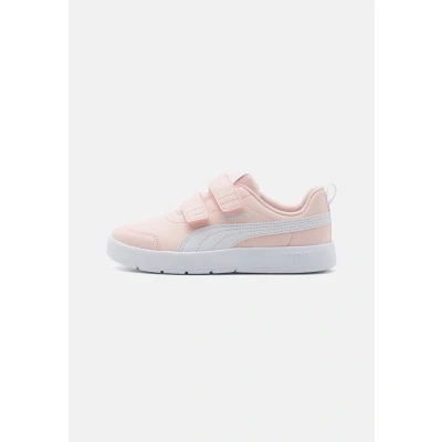 Afbeelding van Puma Courtflex V3 Unisex Hardloopschoenen competitie voor kinderen, Maat: 34.5, Island pink/white Hoogwaardig imitatieleer