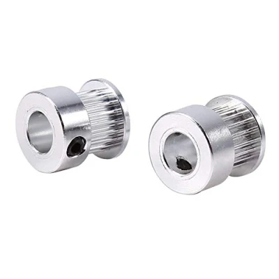 Afbeelding van 2 Stuks GT2 Distributieriemschijf 20 Tanden 8mm Boring Aluminium Distributieriemschijven, Flens Synchrone Wiel voor 3D Printer