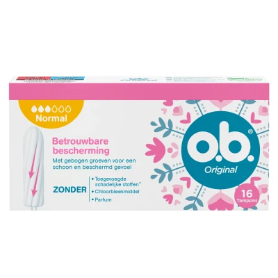 Afbeelding van o.b. Tampons Reliable Protection Original Normal 16 stuks