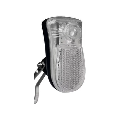 Afbeelding van IKZI Light 1 LED voorlamp/ reflector model: SJIEK BikeTotaal.nl Zwart