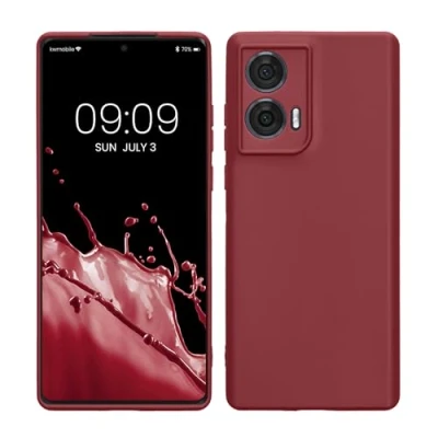 Afbeelding van kwmobile telefoonhoesje geschikt voor Motorola Edge 50 Fusion Hoesje smartphone Precisie camera uitsnede In bordeaux violet