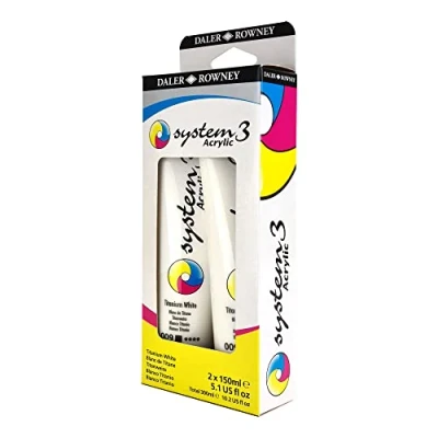 Afbeelding van Systeem 3 Acryl Titanium Wit Set 2 x 150 mL