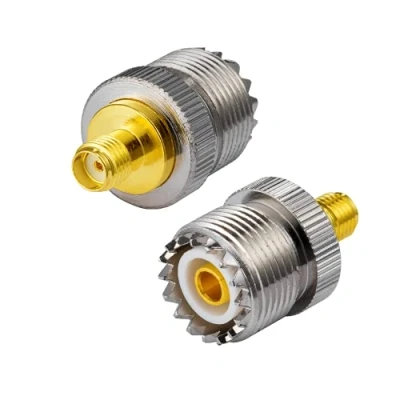 Afbeelding van Vecys Two Way Radio SMA Female naar UHF Rechte Adapter SO239 2 Stuks voor Ham Walkie Talkie Handheld Pl Plug Antenne CB