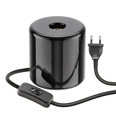 Afbeelding van ledscom.de Tafellamp TIPO, schakelaar, porselein, zwart, 1x E27 max. 300W, tafellamp, bedlamp, nachtlampje, porseleinen lamp, keramische lamp