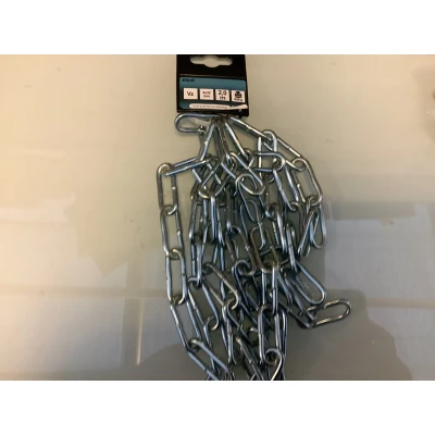 Afbeelding van Qlinq. Schakel ketting verzinkt 4.0 x 32 mm. 2 meter. 80 kilo draagkracht.
