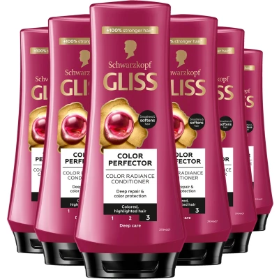 Afbeelding van 6x Gliss Conditioner Color Protect &amp; Shine 200 ml