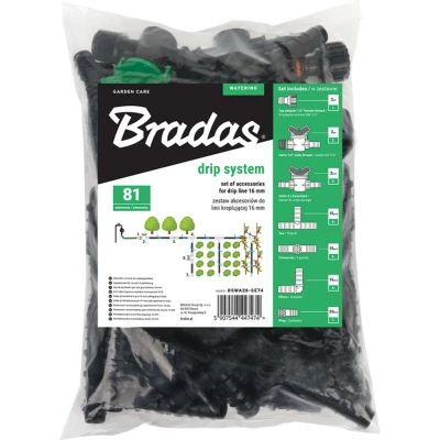 Afbeelding van Bradas Set met accessoires voor druppelslang 16mm 81 stuks
