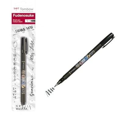 Afbeelding van Tombow WS BS Fudenosuke Brush Pen met zachte punt, schrijfkleur zwart, 1 stuk (1 stuk)