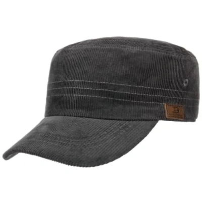 Afbeelding van Lipodo Cord Army Pet Dames/Heren cap met klep achterkant gesloten voor Zomer/Winter One Size antraciet