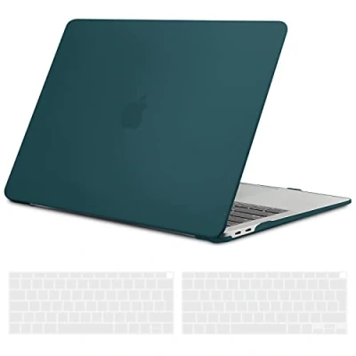 Afbeelding van TECOOL Case Hoes Compatibel met MacBook Air 13 inch Retina 2021 2020 2019 2018 M1 A2337 A2179 A1932 Touch ID, Slim Plastic Harde Koffer Bescherming Mat Hardcase en EU Toetsenbord Cover, deep teal