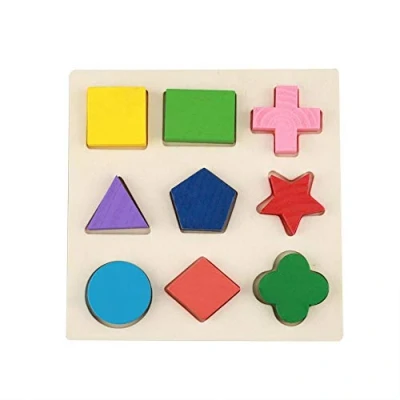 Afbeelding van Educatieve houten puzzels Speelgoed Kinderen Geometrische Vorm Blok Bouwpuzzelspel Cognitieve Matching Vroeg Leren Tool Set (#1)