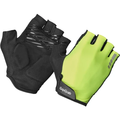 Afbeelding van GripGrab RIDE Padded Korte Vinger Zomer Fietshandschoenen met Padding Unisex Geel Hi Vis