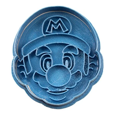 Afbeelding van Cuticuter Bros uitsteker, motief Mario gezicht, blauw, 8 x 7 1,5 cm