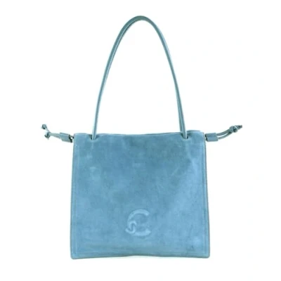 Afbeelding van COCCINELLE Leren Schoudertas Dulse Suede Handbag Azul / Blauw