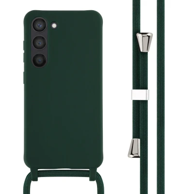Afbeelding van Samsung Galaxy S23 Hoesje Siliconen en TPU (zacht) iMoshion Softcase/Koordhoesje/Backcover Donkergroen Telefoonhoesje