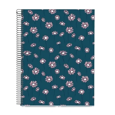 Afbeelding van Miquelrius Notebook A4 (210 x 297 mm), geruit 5 mm, 120 vellen 70 g/m², kartonnen omslag, 4 gekleurde strepen, zwarte spiraal, collectie Happy Daisies, blauwe madeliefjes