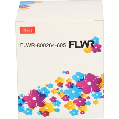 Afbeelding van FLWR Labels / Zebra verzendetiketten rood Geschikt voor