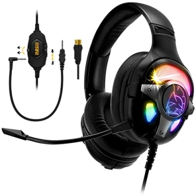 Afbeelding van Empire Gaming WarCry G W10 Gamer Headset RGB 7.1 Virtual Surround Sound Sofware inbegrepen Geluidwerend PS4, PS5, Xbox One/Series, PC, MAC Afstandsbediening Omnidirectionele, afneembare microfoon