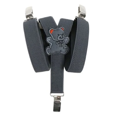 Afbeelding van Olata Y Vorm Elastische Bretels voor Kinderen met Teddy Design (0 2 Jaar) cm. Grijs