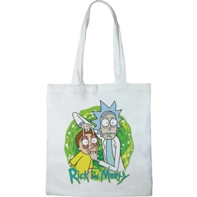 Afbeelding van cotton division BWRIMODBB003 Tote Bag Rick and MorTY Peace Among World, 38 x 40 cm, wit, Utility