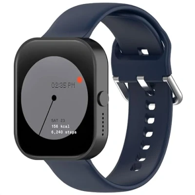 Afbeelding van GIOPUEY Horlogebandje, compatibel met de CMF BY NOTHING Watch Pro, zachte siliconen horlogeband, slijtvast, ademend, vervangingsbandje, donkerblauw