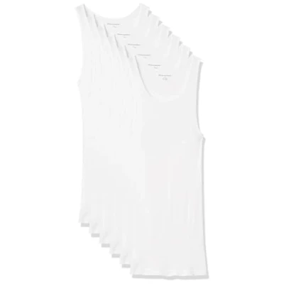 Afbeelding van Amazon Essentials Men&#039;s Onderhemden in tanktopmodel, Pack of 6, Wit, S