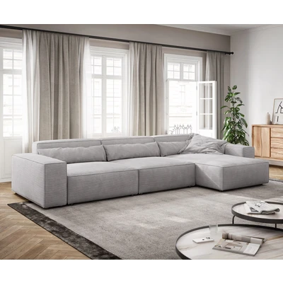 Afbeelding van Hoekbank Sirpio XL 370x170 cm koord zilvergrijs recamiere variabele