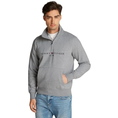 Afbeelding van Tommy Hilfiger Logo Mw0mw20954 Mockneck voor heren, grijs (medium grey heather)., 3XL Grote maten