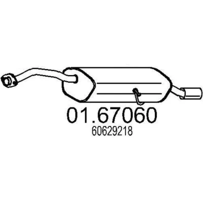 Afbeelding van MTS 01.67060 Einddemper 1280mm ALFA ROMEO: 166 (936) 2.0 T.Spark 1998 2007