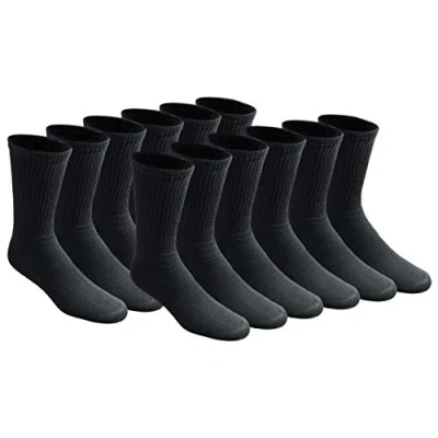 Afbeelding van Dickies Heren multifunctionele Cushion Crew sokken, verkrijgbaar in M XL (6, 12 paar), Zwart (12 Large