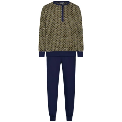 Afbeelding van Duurzame katoenen heren pyjama Blauw Maat XXXL