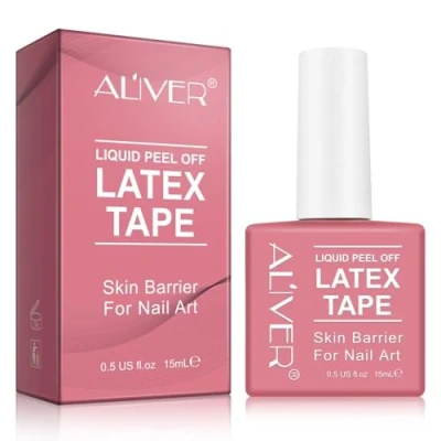 Afbeelding van P Beauty Nagelriembescherming, 15 ml, latex, peel off vloeibare tape, voor perfecte manicure, sneldrogende band, bescherming tegen nagellak, huidbescherming nail art design, latexband