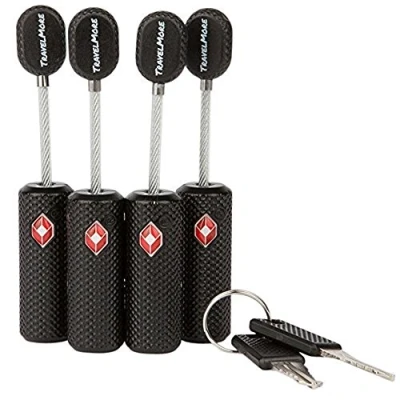 Afbeelding van 4 Pak TSA Kofferslot met Sleutels voor Reizen Flexibel Ultra Veilig Mini Hangslot Sleutel &amp; Hoogwaardige Metalen Zinklegering Stuks Zwart
