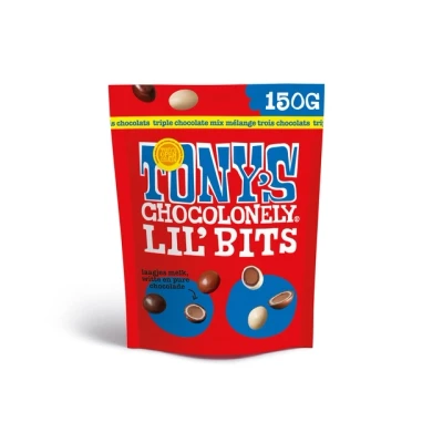 Afbeelding van Chocolade Tony&#039;s Chocolonely Lil&#039; Bits triple chocolate 150 gram