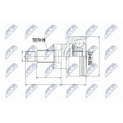 Afbeelding van Homokineet reparatie set, aandrijfas NTY NPZ HD 063