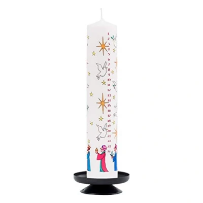 Afbeelding van Alison Gardiner Kerst Advent Kaars &#039;Wise Man&#039; Wax Pillar 50 Uur Brandtijd
