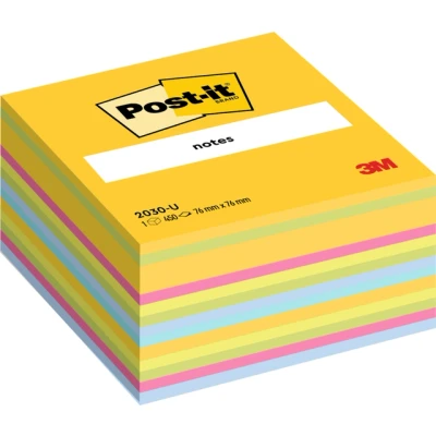 Afbeelding van Memoblok 3M Post it 2030 76x76mm kubus ultra assorti