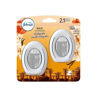 Afbeelding van Febreze Badkamerluchtverfrisser Vanille &amp; Magnolia Dubbelpak (2 x 7,5 ml)